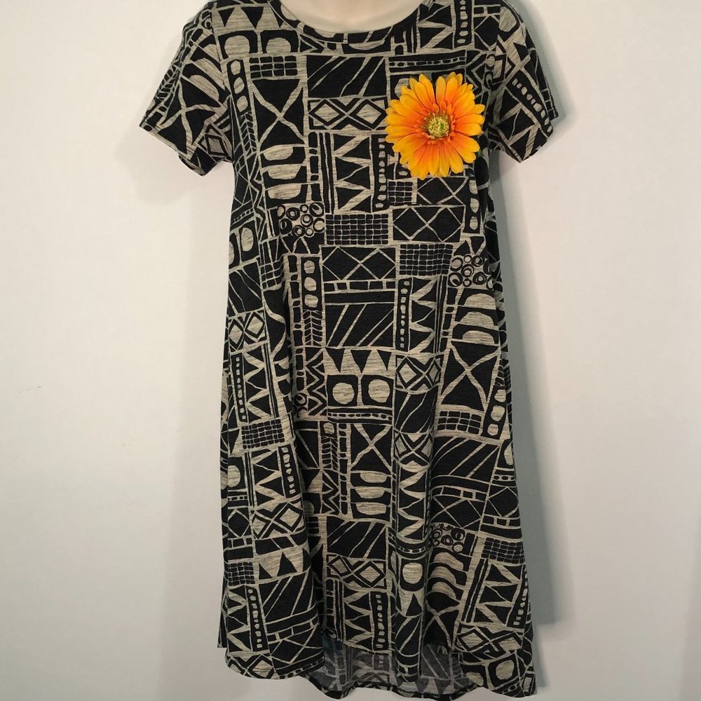 Lularoe Womens Black Beige XXS Tribal Carly Dress